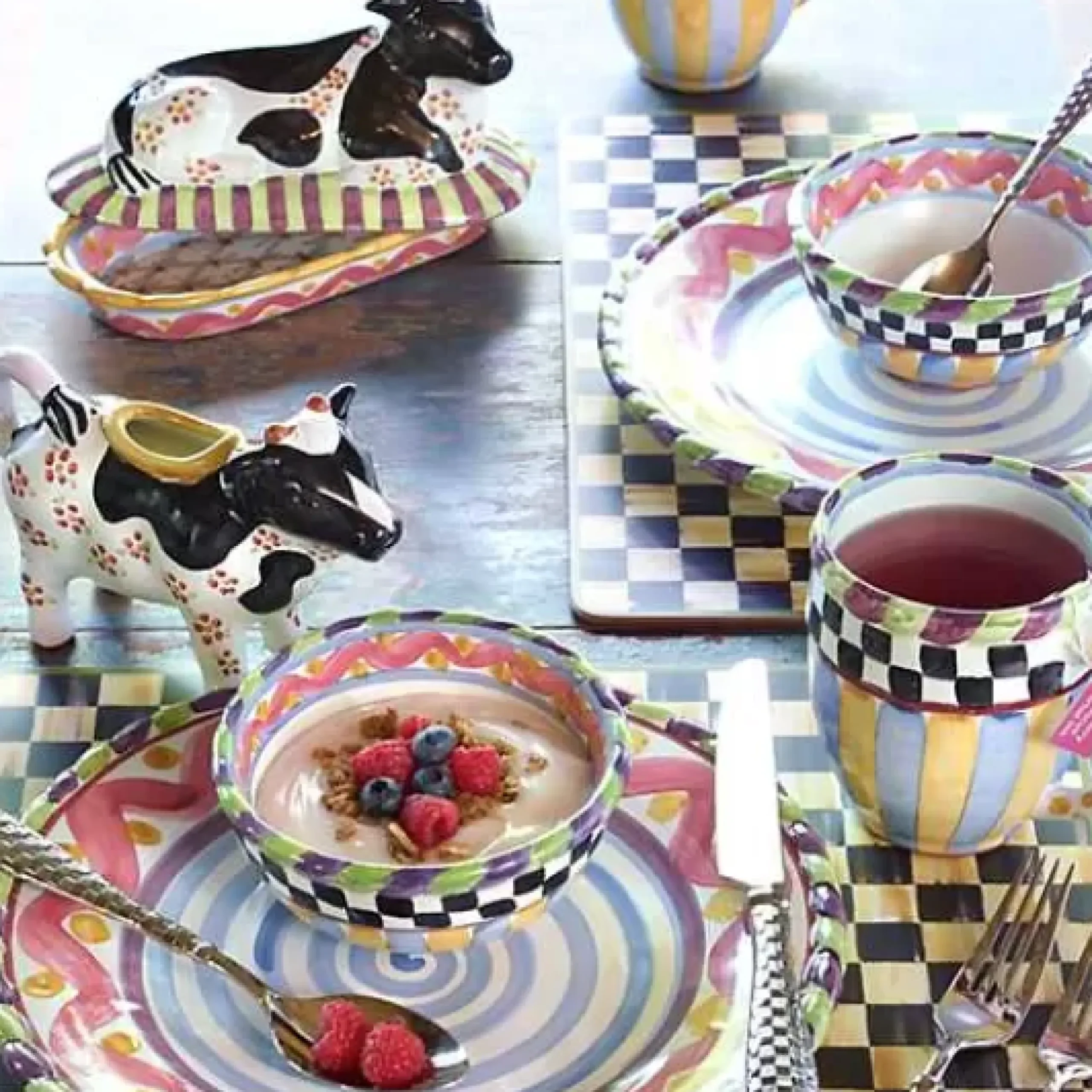 MacKenzie-Childs Courtly Check Cork Back Placemats, Set of 4< Table Accessories|Kitchen & Table Linens