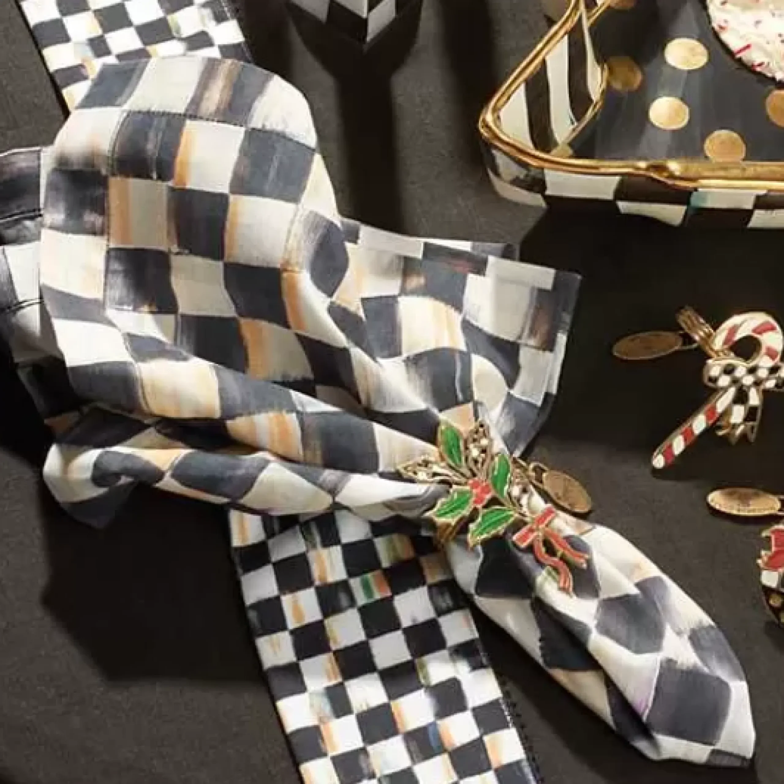 MacKenzie-Childs Courtly Check Cotton Napkin< Fall Entertaining|Kitchen & Table Linens