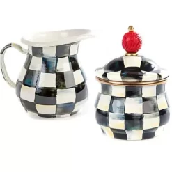 MacKenzie-Childs Courtly Check Creamer Sugar Bowl Set< Kitchen & Dining Sets|The Coffee Shop