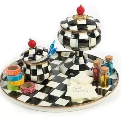 MacKenzie-Childs Courtly Check Curiosity Pot< Bath & Bath Accessories|Room Accents