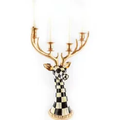 MacKenzie-Childs Courtly Check Deer Head Candelabra< Holiday|Candles & Fragrances