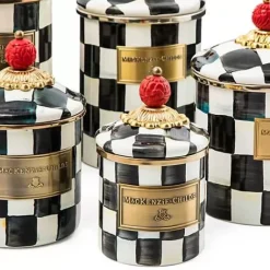 MacKenzie-Childs Courtly Check Demi Canister< Room Accents|Kitchen Storage & Organization