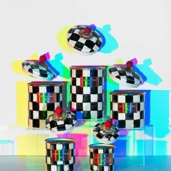 MacKenzie-Childs Courtly Check Demi Canister< Room Accents|Kitchen Storage & Organization