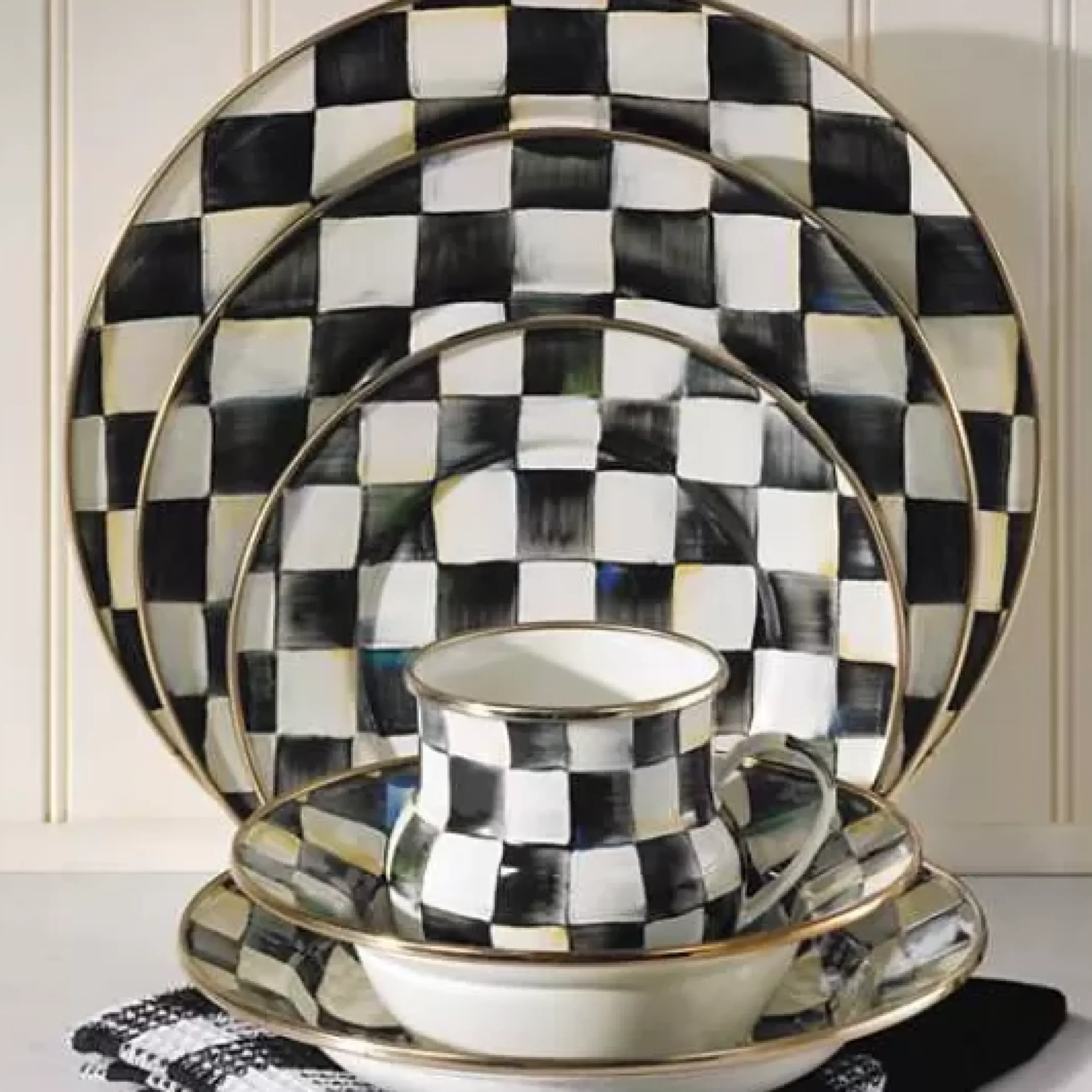 MacKenzie-Childs Courtly Check Dinner Plate< Dinnerware & Flatware
