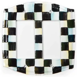 MacKenzie-Childs Courtly Check Double Rocker Switch Plate< Finishing Touches|Room Accents
