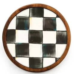 MacKenzie-Childs Courtly Check Enamel Coasters, Set of 4< Table Accessories|Kitchen & Table Linens