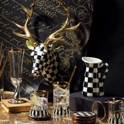 MacKenzie-Childs Courtly Check Enamel Coasters, Set of 4< Table Accessories|Kitchen & Table Linens