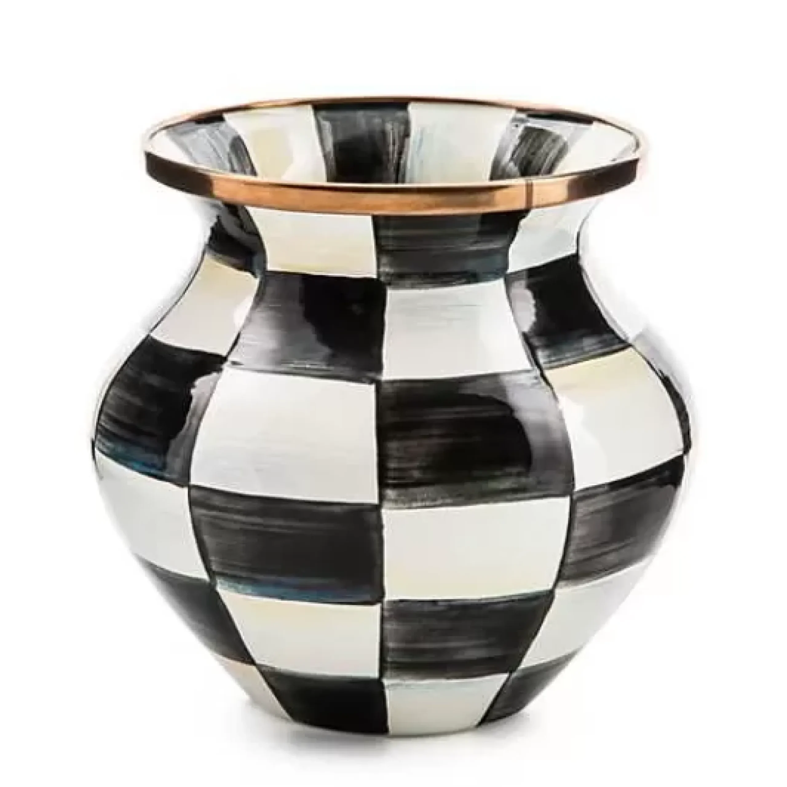 MacKenzie-Childs Courtly Check Enamel Vase< Spring|Room Accents