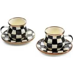MacKenzie-Childs Courtly Check Espresso Cup  Saucer Set< The Coffee Shop|Dinnerware & Flatware