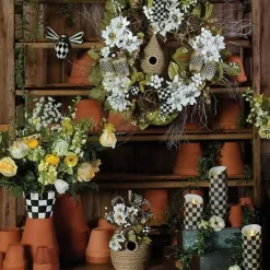 MacKenzie-Childs Courtly Check Flicker 7 Pillar Candle< Candles & Fragrances|Table Accessories