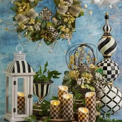 MacKenzie-Childs Courtly Check Flicker 7 Pillar Candle< Candles & Fragrances|Table Accessories