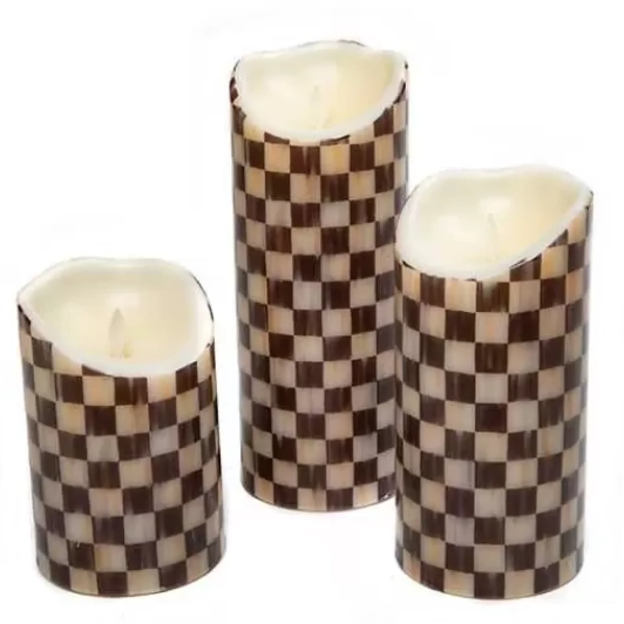 MacKenzie-Childs Courtly Check Flicker 6 Pillar Candle< Candles & Fragrances