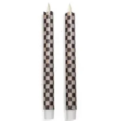 MacKenzie-Childs Courtly Check Flicker Dinner Candles, Set of 2< Holiday|Candles & Fragrances