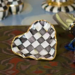 MacKenzie-Childs Courtly Check Fluted Heart Plate< Bar Entertaining|Serveware