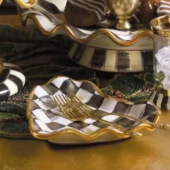 MacKenzie-Childs Courtly Check Fluted Heart Plate< Bar Entertaining|Serveware