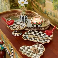 MacKenzie-Childs Courtly Check Fluted Heart Plate< Bar Entertaining|Serveware