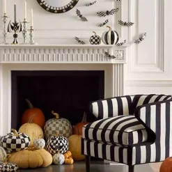 MacKenzie-Childs Courtly Check Glossy Mini Pumpkin< Pumpkins|The Halloween Shop