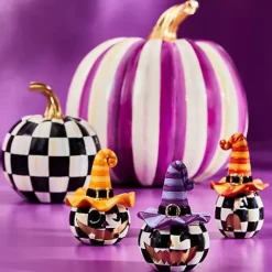 MacKenzie-Childs Courtly Check Glossy Mini Pumpkin< Pumpkins|The Halloween Shop
