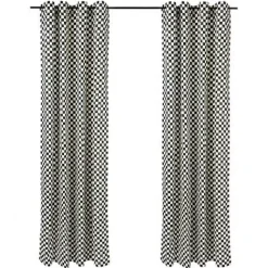 MacKenzie-Childs Courtly Check Grommet Top Curtain Panel< Room Accents