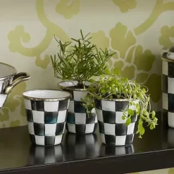 MacKenzie-Childs Courtly Check Herb Pots, Set of 3< Spring|The Fall Shop