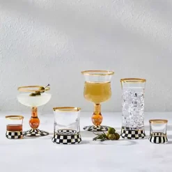 MacKenzie-Childs Courtly Check Highball Glass, Set of 2< Holiday|The Halloween Shop