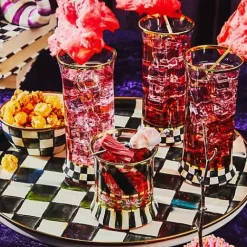 MacKenzie-Childs Courtly Check Highball Glass, Set of 2< Holiday|The Halloween Shop