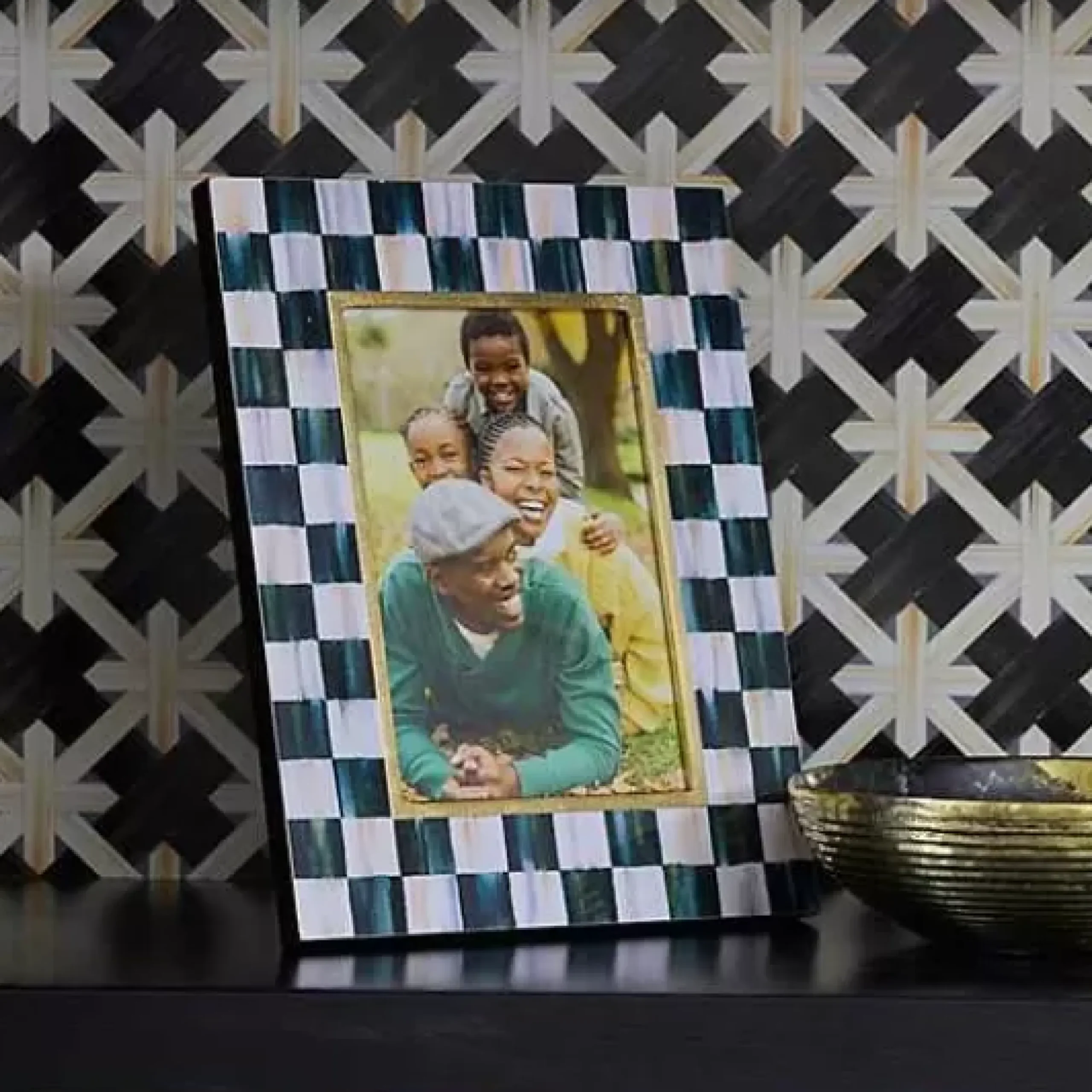 MacKenzie-Childs Courtly Check Lacquer 4 x 6 Frame< Room Accents