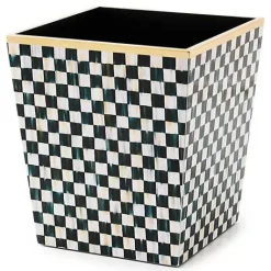 MacKenzie-Childs Courtly Check Lacquer Waste Bin< Bath & Bath Accessories