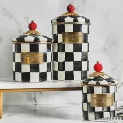 MacKenzie-Childs Courtly Check Large Canister< Room Accents|Kitchen Storage & Organization