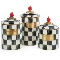 MacKenzie-Childs Courtly Check Large Canister< Room Accents|Kitchen Storage & Organization