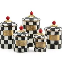 MacKenzie-Childs Courtly Check Large Canister< Room Accents|Kitchen Storage & Organization