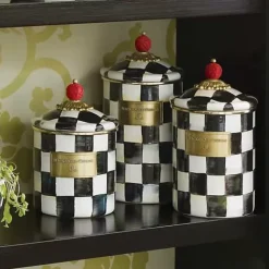 MacKenzie-Childs Courtly Check Large Canister< Room Accents|Kitchen Storage & Organization