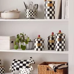 MacKenzie-Childs Courtly Check Large Canister< Room Accents|Kitchen Storage & Organization