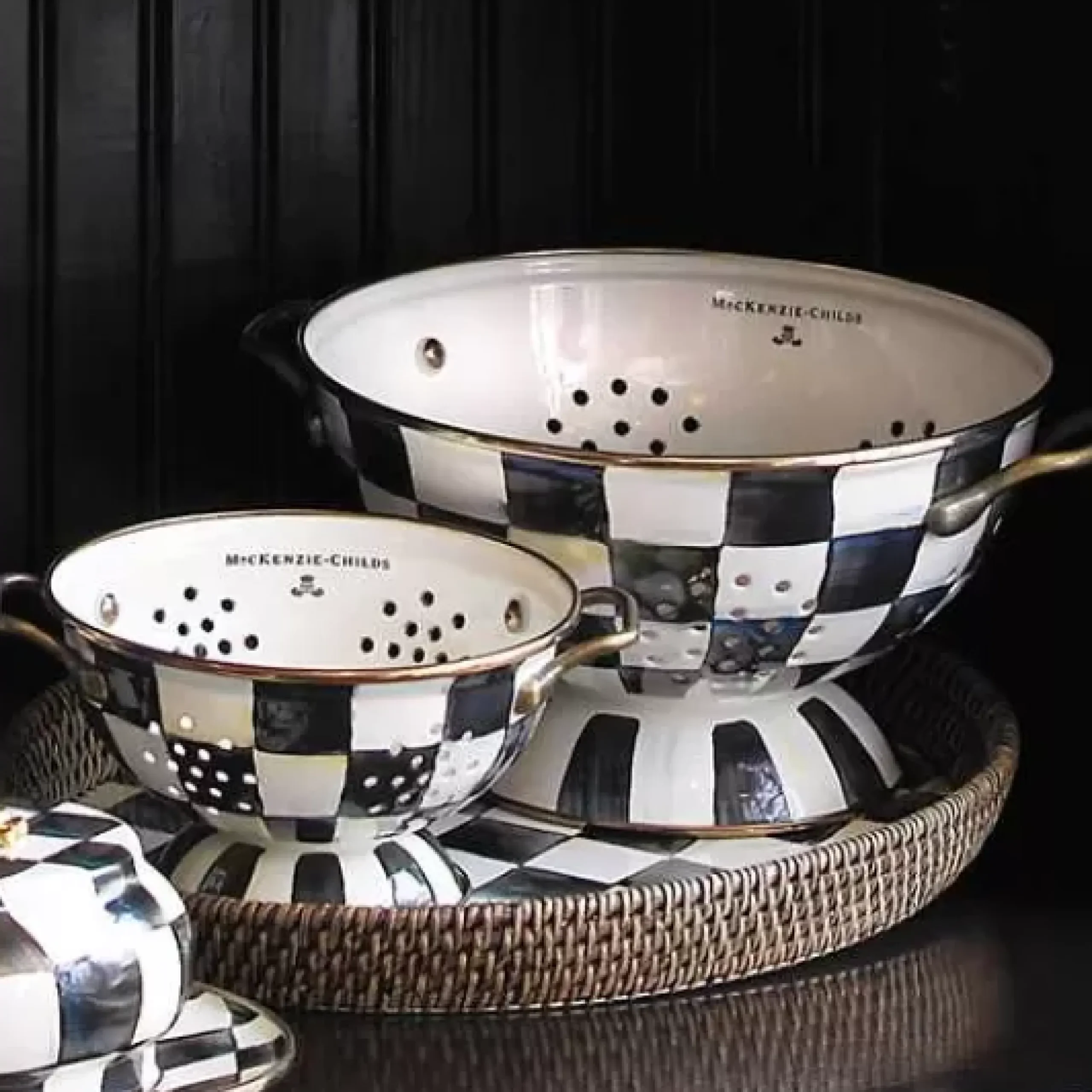 MacKenzie-Childs Courtly Check Large Colander< Kitchen Utensils & Tools