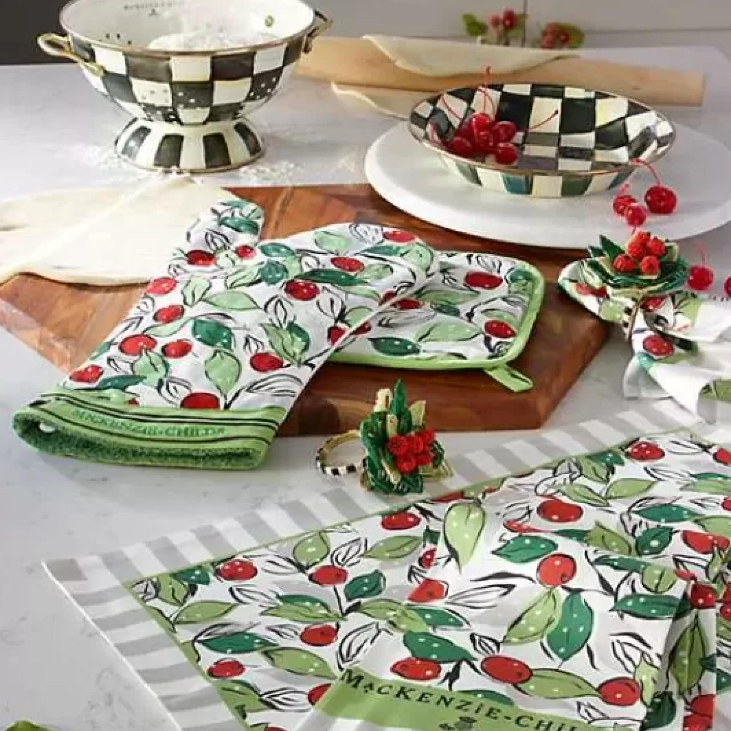 MacKenzie-Childs Courtly Check Large Colander< Kitchen Utensils & Tools
