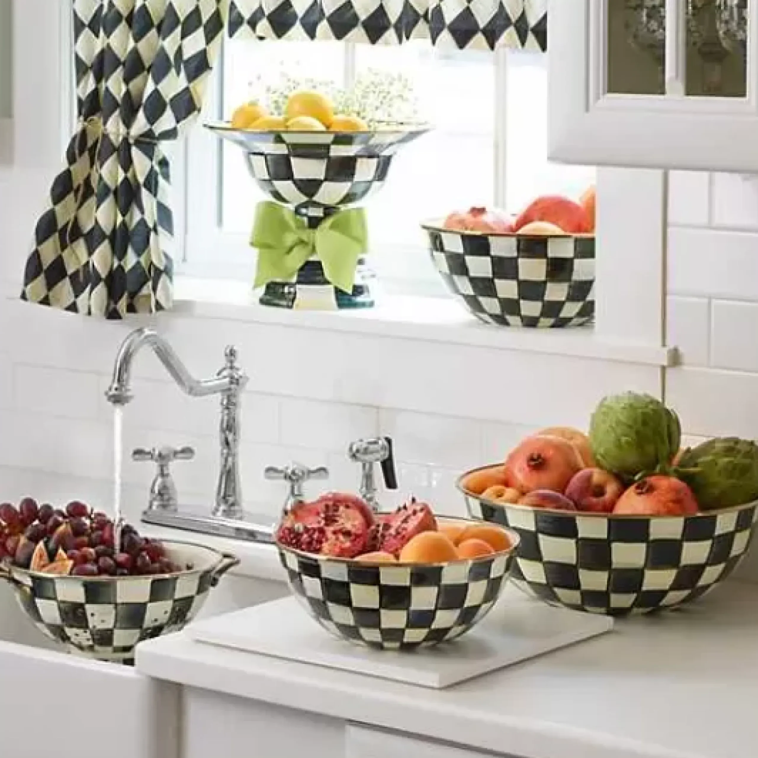 MacKenzie-Childs Courtly Check Large Colander< Kitchen Utensils & Tools