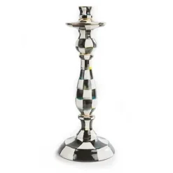 MacKenzie-Childs Courtly Check Large Enamel Candlestick< Candles & Fragrances|Table Accessories