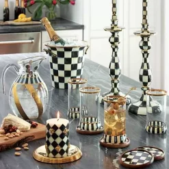 MacKenzie-Childs Courtly Check Large Enamel Candlestick< Candles & Fragrances|Table Accessories