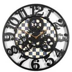 MacKenzie-Childs Courtly Check Large Farmhouse Wall Clock< Room Accents