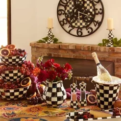 MacKenzie-Childs Courtly Check Large Farmhouse Wall Clock< Room Accents