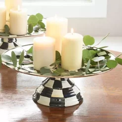 MacKenzie-Childs Courtly Check Large Pedestal Platter< Serveware