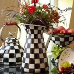 MacKenzie-Childs Courtly Check Large Practical Pitcher< Bar Entertaining|Serveware