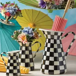 MacKenzie-Childs Courtly Check Large Practical Pitcher< Bar Entertaining|Serveware
