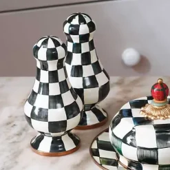 MacKenzie-Childs Courtly Check Large Salt  Pepper Shakers< Table Accessories|Serveware