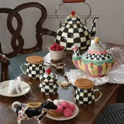MacKenzie-Childs Courtly Check Lidded Sugar Bowl< The Coffee Shop|Serveware