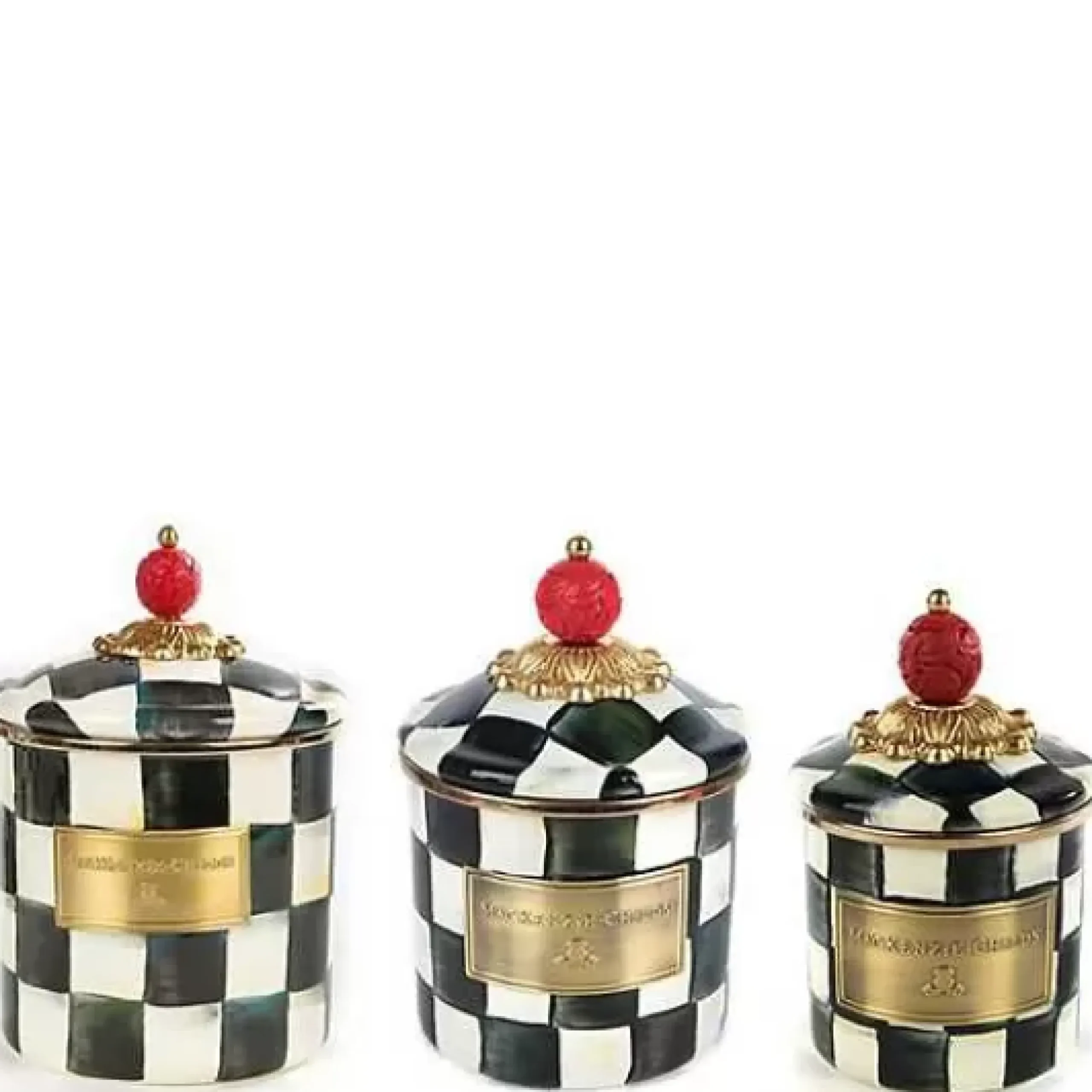 MacKenzie-Childs Courtly Check Little Canisters, Set of 3< Kitchen & Dining Sets|Kitchen Storage & Organization