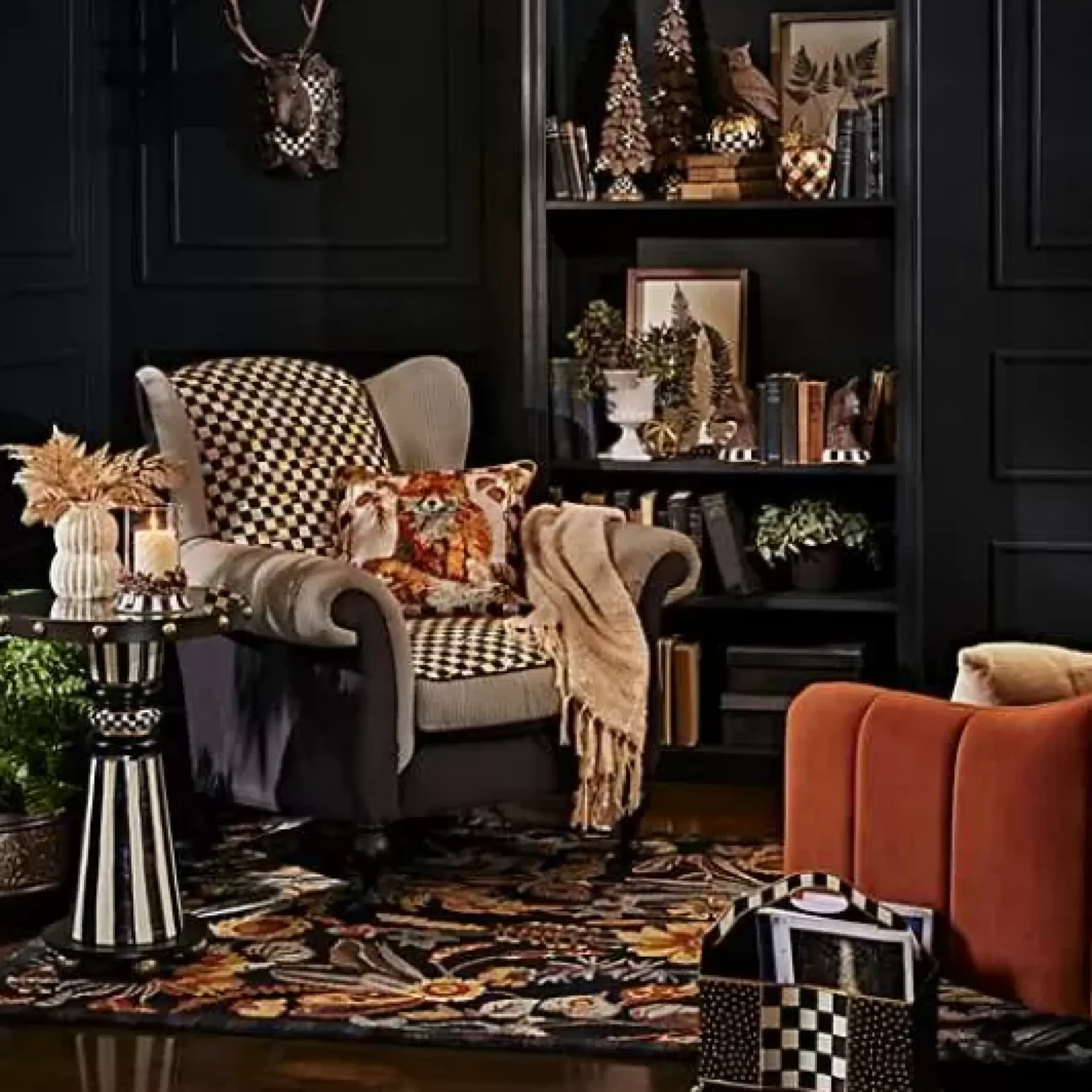 MacKenzie-Childs Courtly Check Magazine Holder< Room Accents