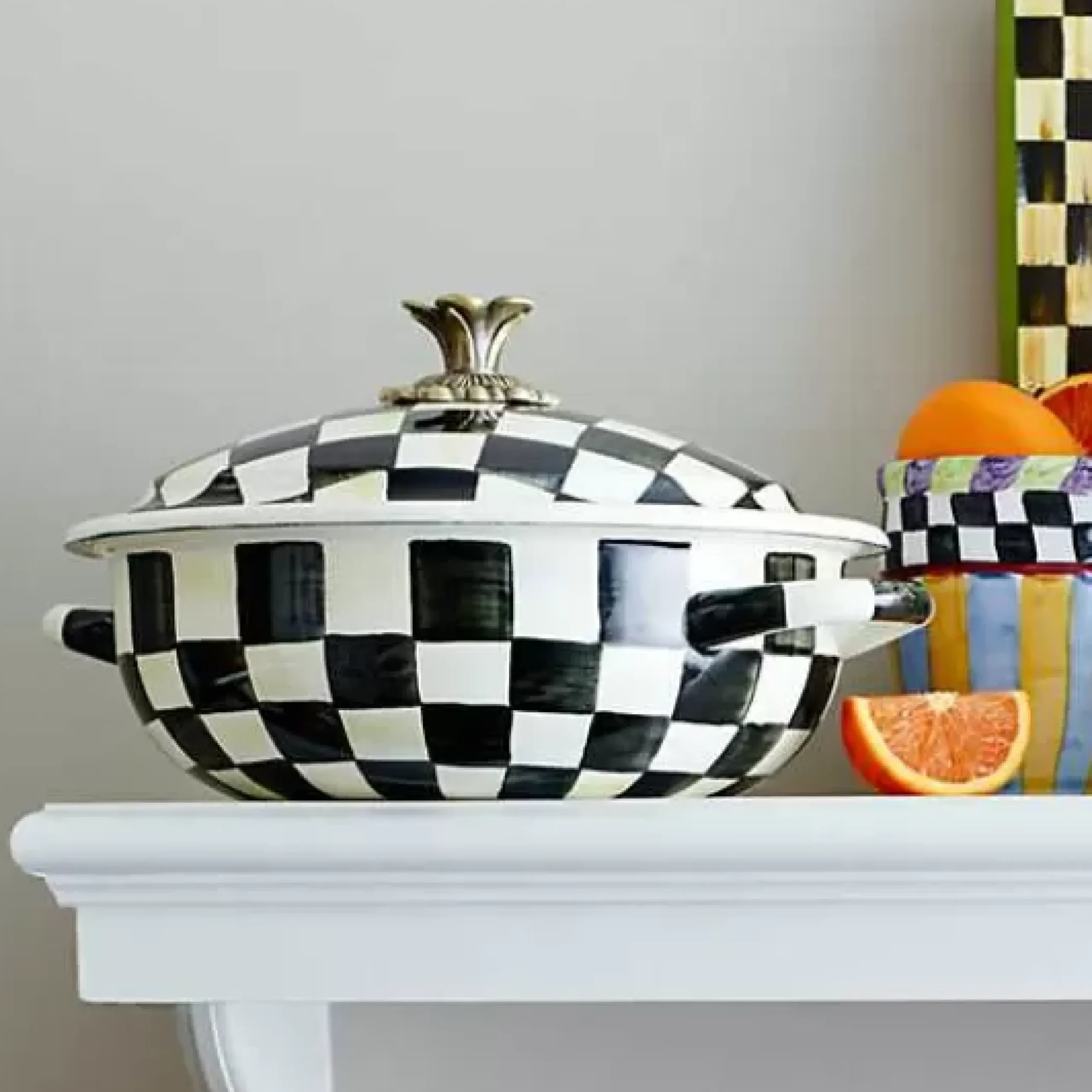 MacKenzie-Childs Courtly Check Medium Casserbole< Cookware & Bakeware