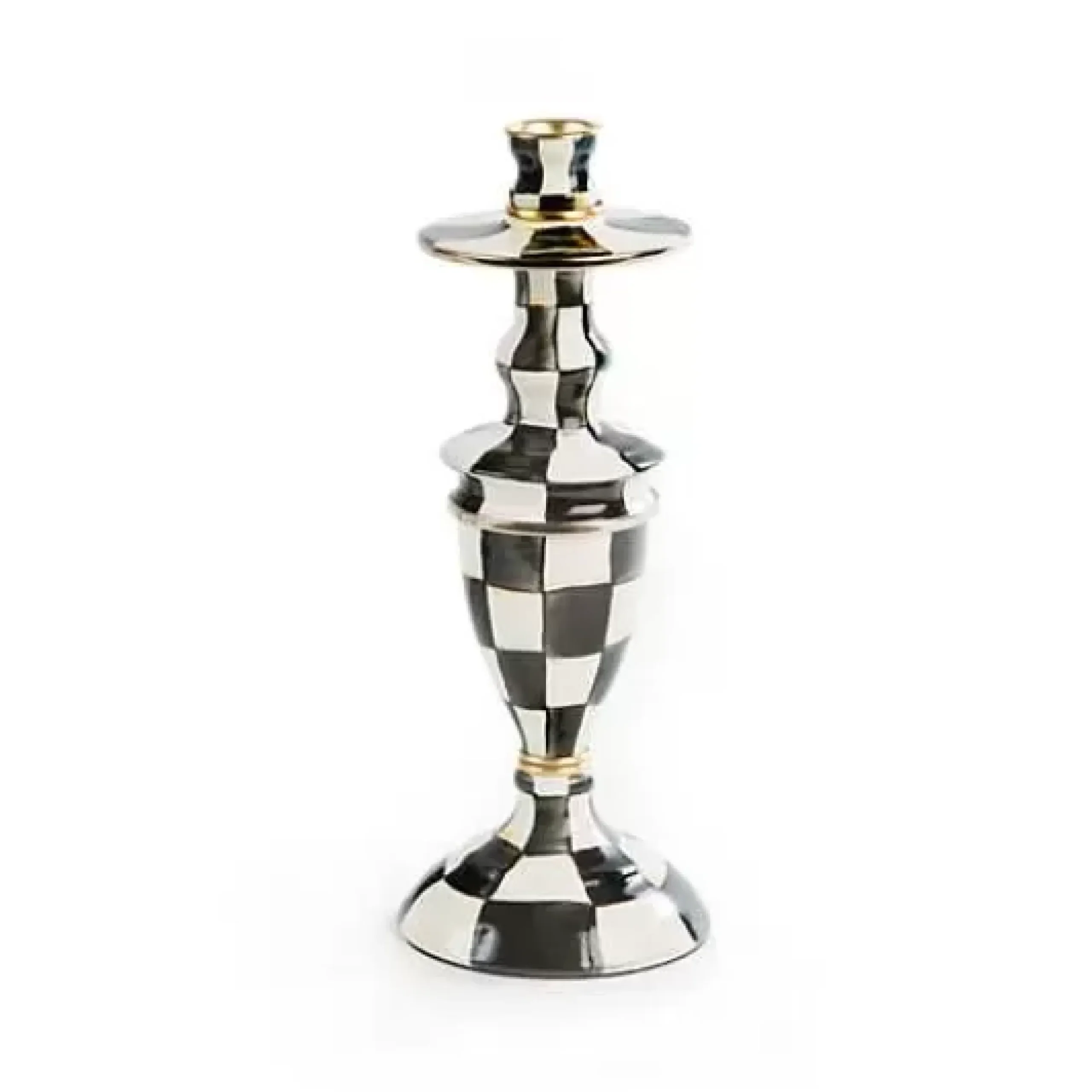 MacKenzie-Childs Courtly Check Medium Enamel Candlestick< Candles & Fragrances|Table Accessories