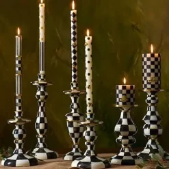 MacKenzie-Childs Courtly Check Medium Enamel Candlestick< Candles & Fragrances|Table Accessories